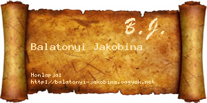 Balatonyi Jakobina névjegykártya
